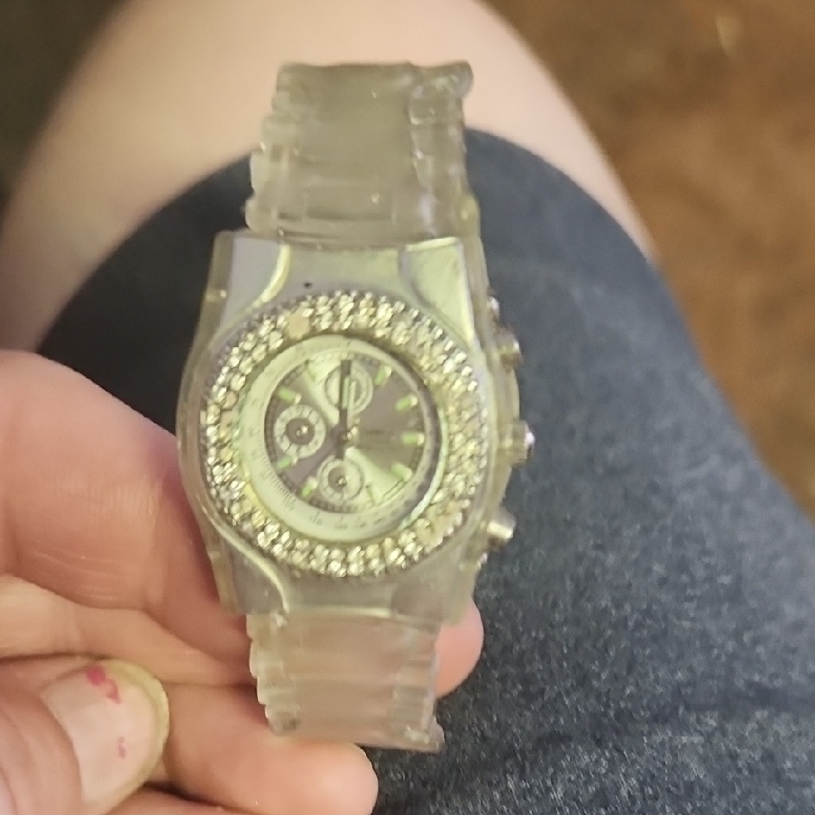 Geneva Clear CrystalEmbellished Watch